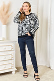 Anokhinaliza Heimish Full Size Zebra Print Sweater