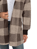 Anokhinaliza Plaid Long Sleeve Hooded Coat