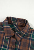 Anokhinaliza Plaid Collared Neck Button Up Jacket