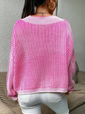 Anokhinaliza Striped V-Neck Long Sleeve Sweater