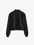 Anokhinaliza Pocketed Snap Down Baseball Collar Jacket