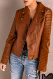 Anokhinaliza Ribbed Faux Leather Jacket