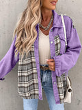 Anokhinaliza Plaid Button Up Dropped Shoulder Jacket