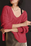 Anokhinaliza V-Neck Dropped Shoulder Sweater