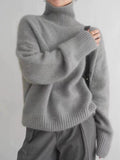 Anokhinaliza Turtleneck Dropped Shoulder Long Sleeve Sweater