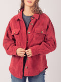 Anokhinaliza Button Up Long Sleeve Corduroy Jacket