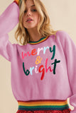 Anokhinaliza MERRY & BRIGHT Ribbed Round Neck Sweater