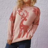 Anokhinaliza Reindeer and Snowflake Pattern Sweater