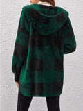 Anokhinaliza Plaid Long Sleeve Hooded Coat