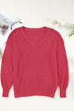 Anokhinaliza V-Neck Dropped Shoulder Sweater