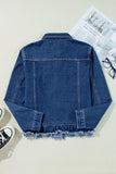 Anokhinaliza Raw Hem Long Sleeve Denim Jacket