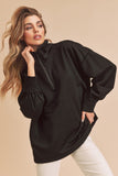 Anokhinaliza Aemi+Co Exposed Seam Half Zip Drop Shoulder Sweatshirt