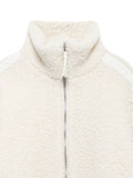 Anokhinaliza Zip Up Turtleneck Long Sleeve Plush Jacket