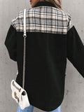 Anokhinaliza Plaid Button Up Dropped Shoulder Jacket