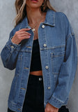 Anokhinaliza Pocketed Button Up Denim Jacket