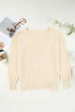 Anokhinaliza V-Neck Dropped Shoulder Sweater