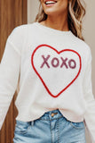 Anokhinaliza XOXO Round Neck Drop Shoulder Sweater