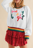 Anokhinaliza MERRY & BRIGHT Ribbed Round Neck Sweater