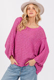 Anokhinaliza SAGE + FIG Distressed Asymmetrical Open Stitch Sweater