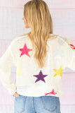 Anokhinaliza Contrast Star Round Neck Sweater