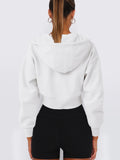 Anokhinaliza Zip Up Long Sleeve Hooded Cropped Jacket