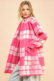 Anokhinaliza Davi & Dani Plaid Open Front Drop Shoulder Longline Coat