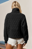 Anokhinaliza Double Take Half Zip Long Sleeve Quilted Sweatshirt with Pocket