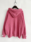 Anokhinaliza Drawstring Long Sleeve  Hooded Sweater