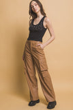 Anokhinaliza Love Tree PU Leather Cargo Pants