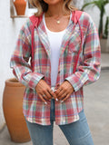 Anokhinaliza Plaid Long Sleeve Hooded Jacket