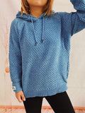 Anokhinaliza Drawstring Long Sleeve  Hooded Sweater