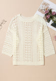 Anokhinaliza Hollow Out Drop Shoulder Sweater