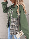 Anokhinaliza Plaid Button Up Dropped Shoulder Jacket