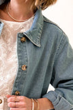 Anokhinaliza Pocketed Button Up Long Sleeve Denim Jacket