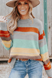 Anokhinaliza Color Block Round Neck Dropped Shoulder Sweater