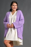 Anokhinaliza Umgee Full Size Cable Knit Open Front Long Sleeve Cardigan