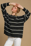 Anokhinaliza Umgee Wool Blend Striped Round Neck Sweater