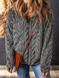 Anokhinaliza Fuzzy Zip Up Long Sleeve Jacket