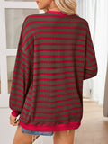 Anokhinaliza Lovelet Striped Contrast Long Sleeve Sweatshirt