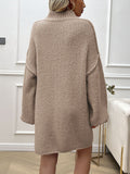 Anokhinaliza Devine Mock Neck Long Sleeve Mini Sweater Dress