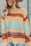 Anokhinaliza Color Block Round Neck Dropped Shoulder Sweater