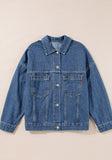 Anokhinaliza Pocketed Button Up Denim Jacket