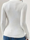 Anokhinaliza Twist Front Ribbed Long Sleeve Sweater