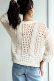 Anokhinaliza Hollow Out Drop Shoulder Sweater