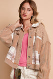 Anokhinaliza POL Corduroy Jacquard Patchwork Button Up Jacket