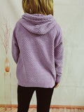 Anokhinaliza Drawstring Long Sleeve  Hooded Sweater