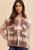 Anokhinaliza Annie Wear Faux Fur Plaid Button Up Jacket