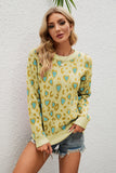 Anokhinaliza Heart Round Neck Dropped Shoulder Sweater