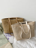 Anokhinaliza Solid Color Woven Tote Bag