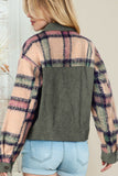 Anokhinaliza Plaid Corduroy Flap Pockets Button Up Jacket